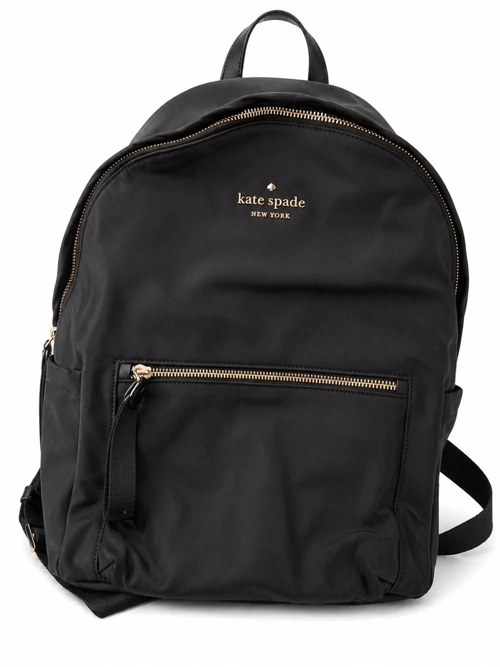 kate spade black nylon backpack with matching black wallet and gold hardware - Picture 3 of 11
